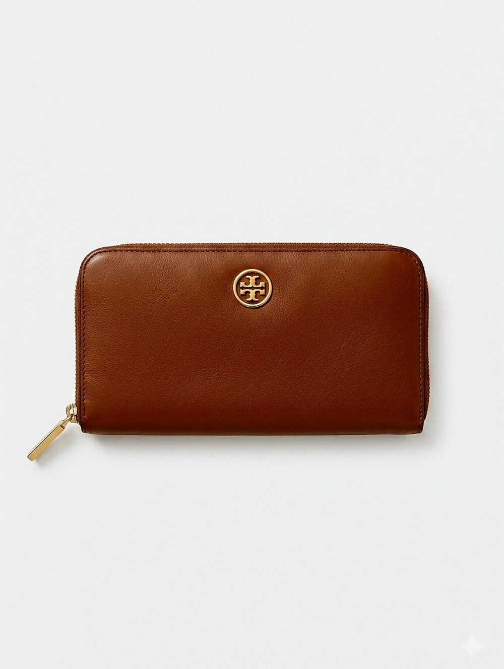 Tory Burch Brown Zip Around Leather Wallet